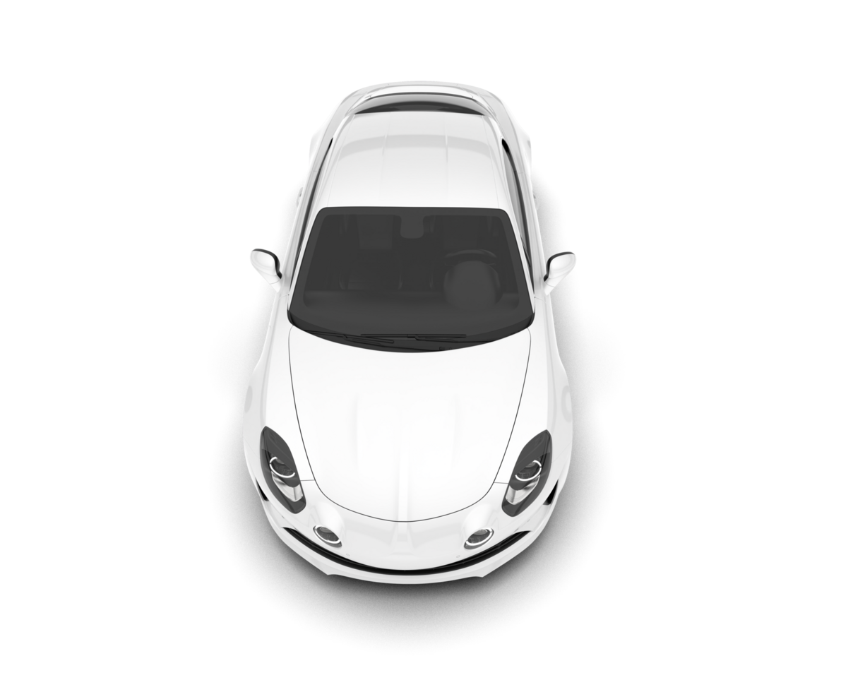 White sport car isolated on transparent background. 3d rendering - illustration png