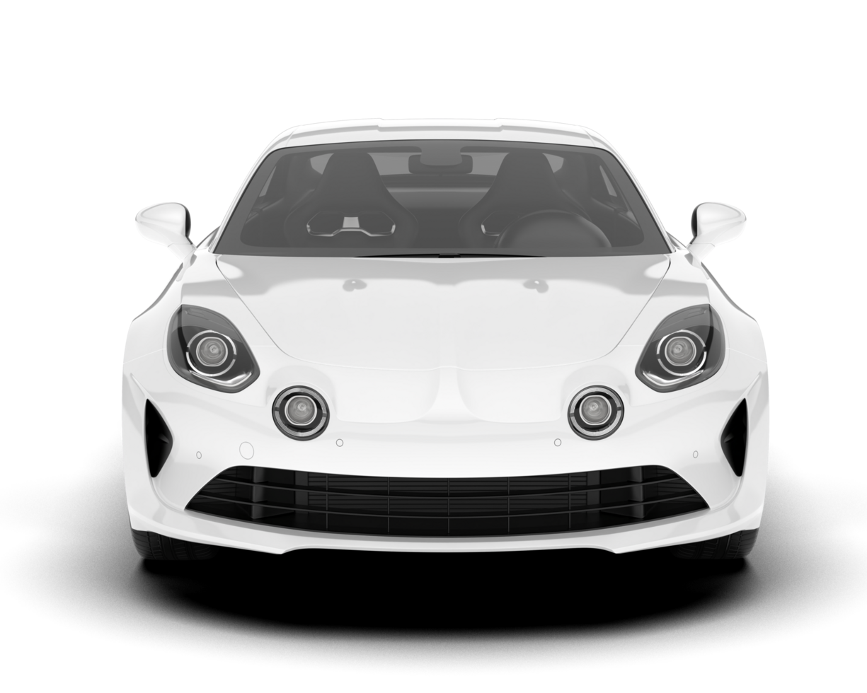 White sport car isolated on transparent background. 3d rendering - illustration png