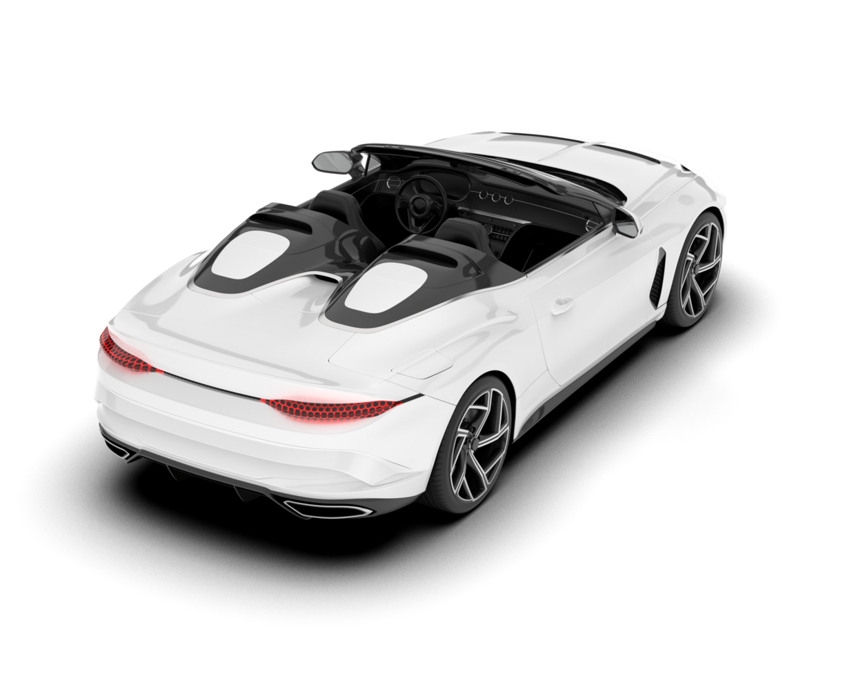 White sport car isolated on transparent background. 3d rendering - illustration png