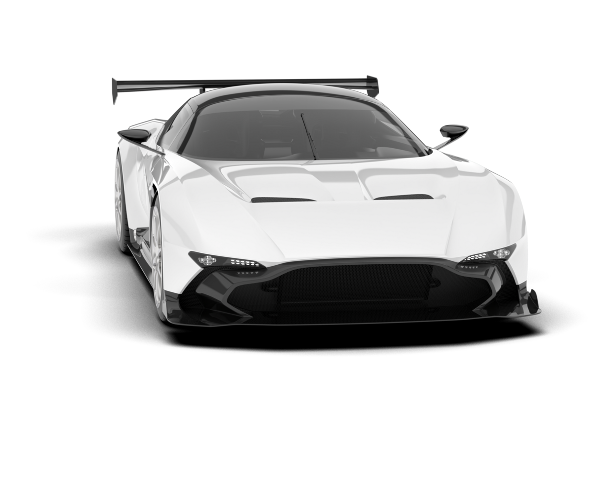 White sport car isolated on transparent background. 3d rendering - illustration png