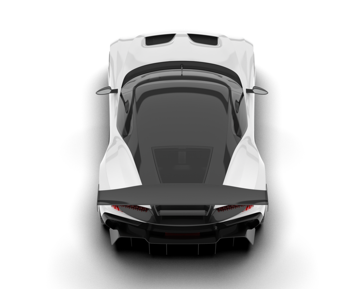 White sport car isolated on transparent background. 3d rendering - illustration png