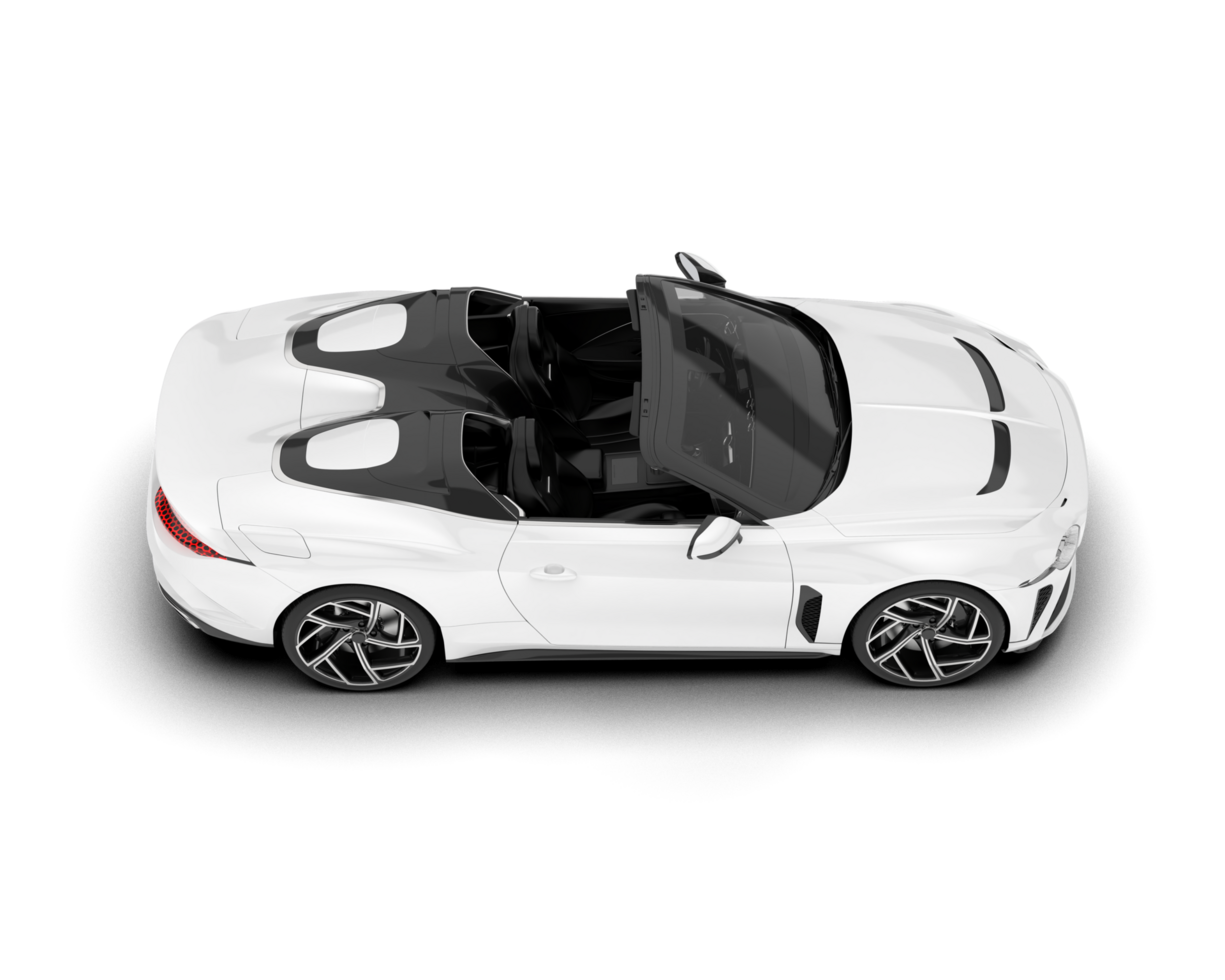 White sport car isolated on transparent background. 3d rendering - illustration png