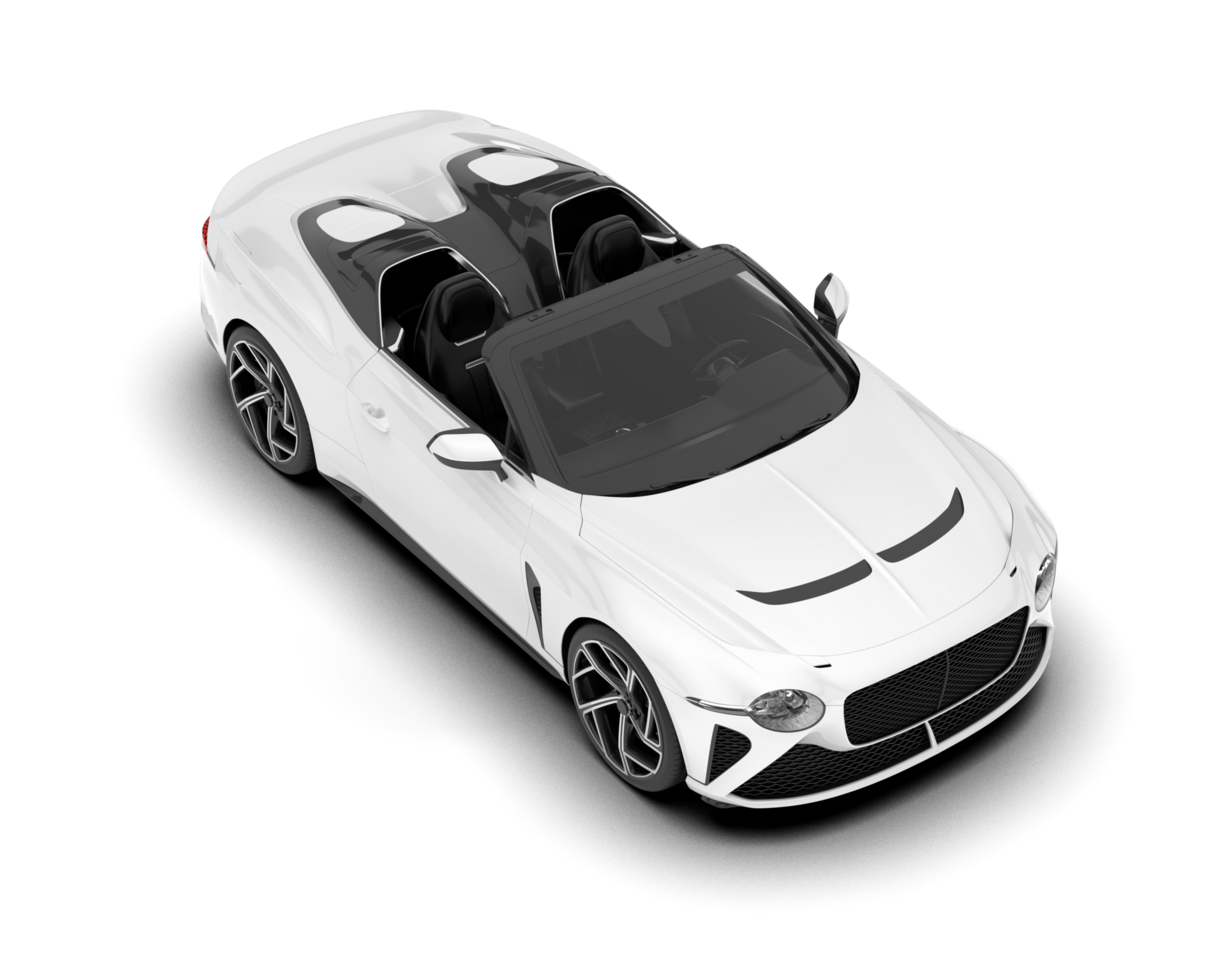 White sport car isolated on transparent background. 3d rendering - illustration png