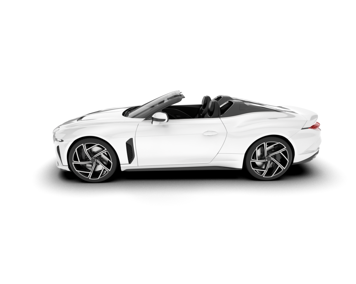 White sport car isolated on transparent background. 3d rendering - illustration png