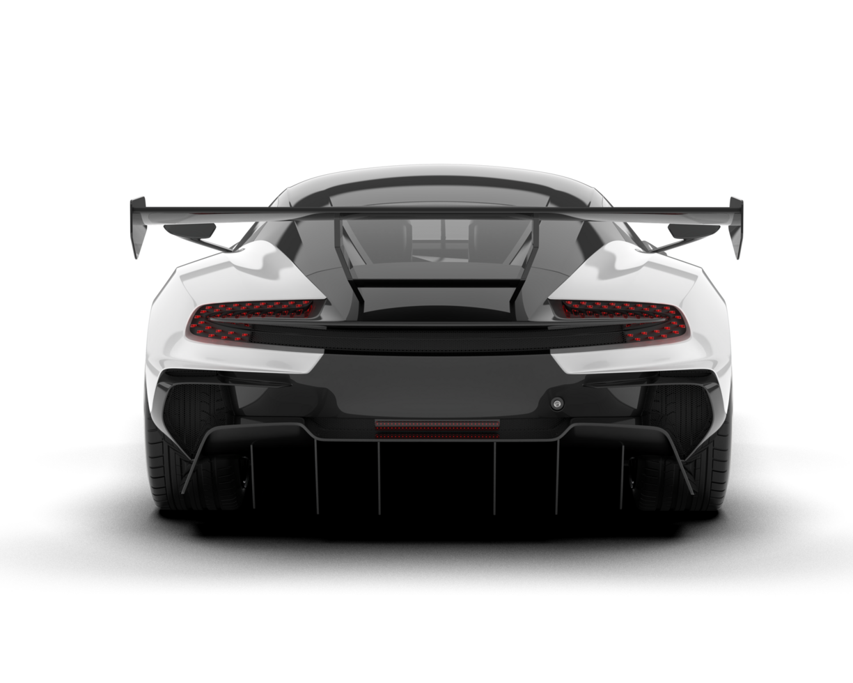 White sport car isolated on transparent background. 3d rendering - illustration png