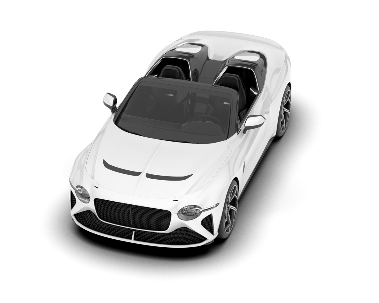 White sport car isolated on transparent background. 3d rendering - illustration png