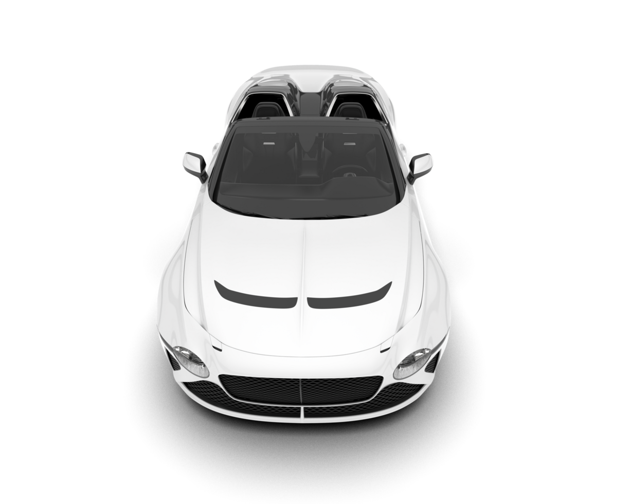 White sport car isolated on transparent background. 3d rendering - illustration png