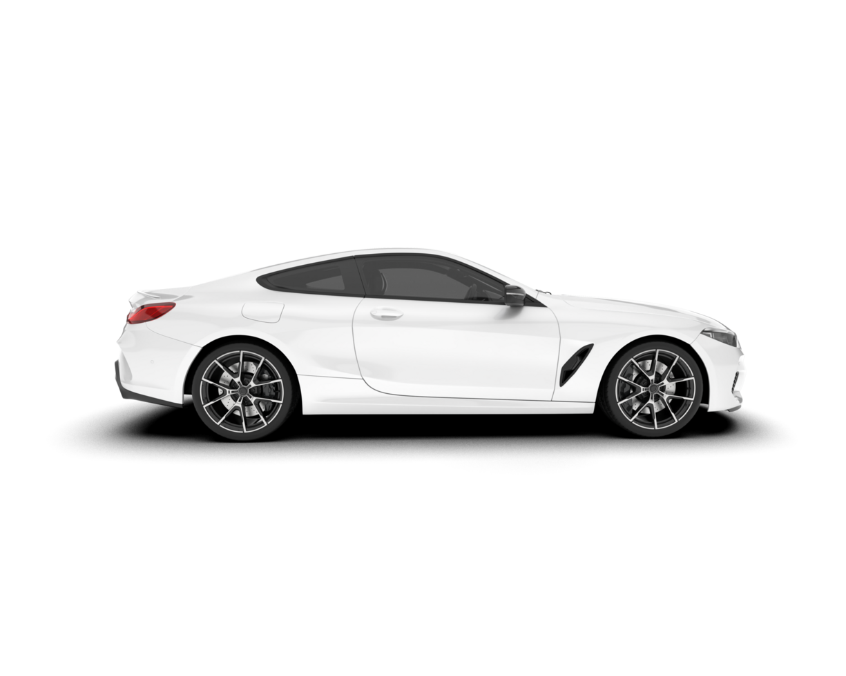 White sport car isolated on transparent background. 3d rendering - illustration png