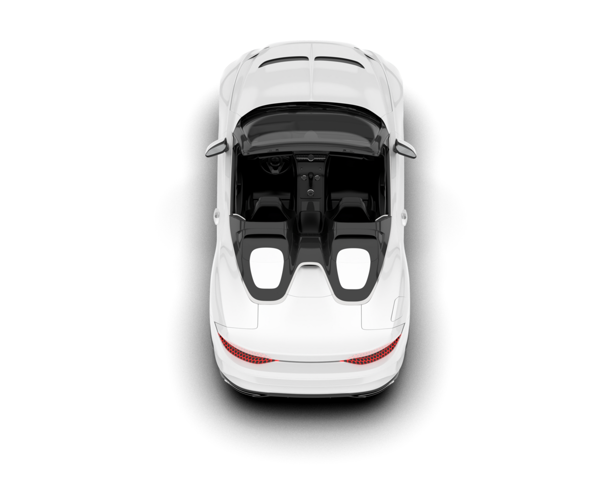 White sport car isolated on transparent background. 3d rendering - illustration png