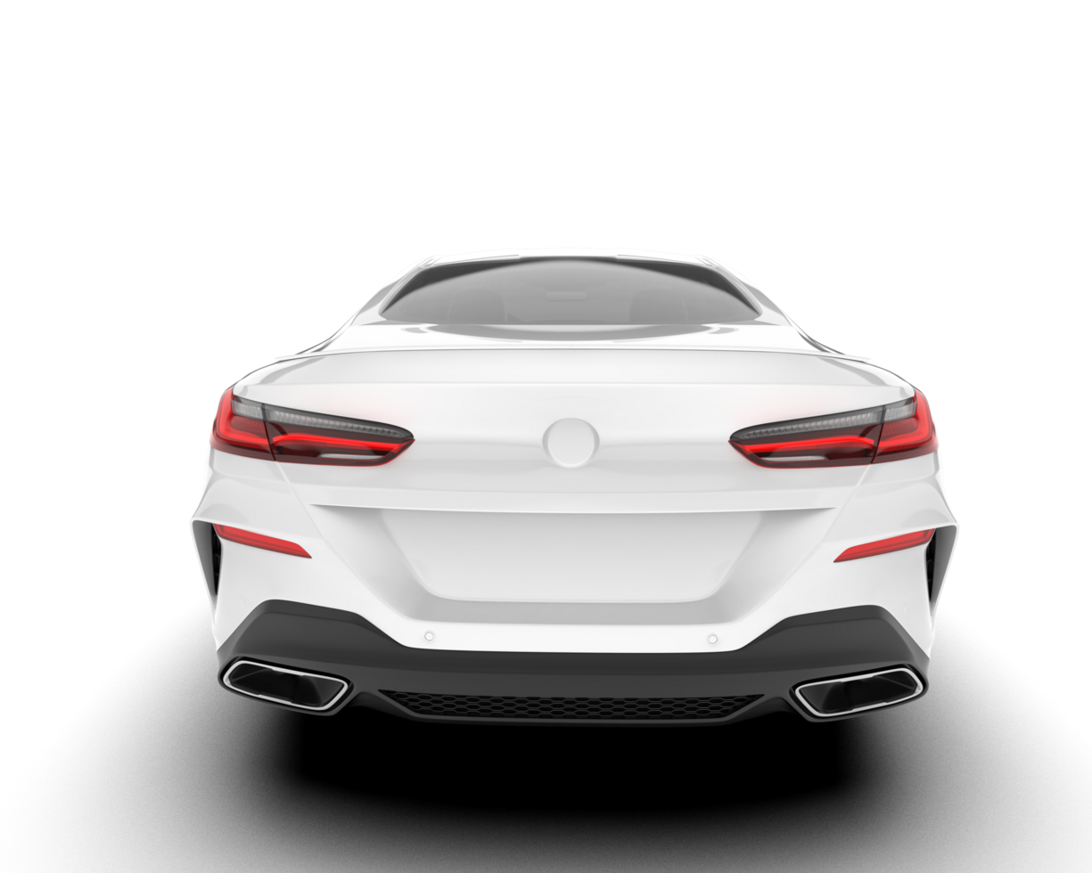 White sport car isolated on transparent background. 3d rendering - illustration png