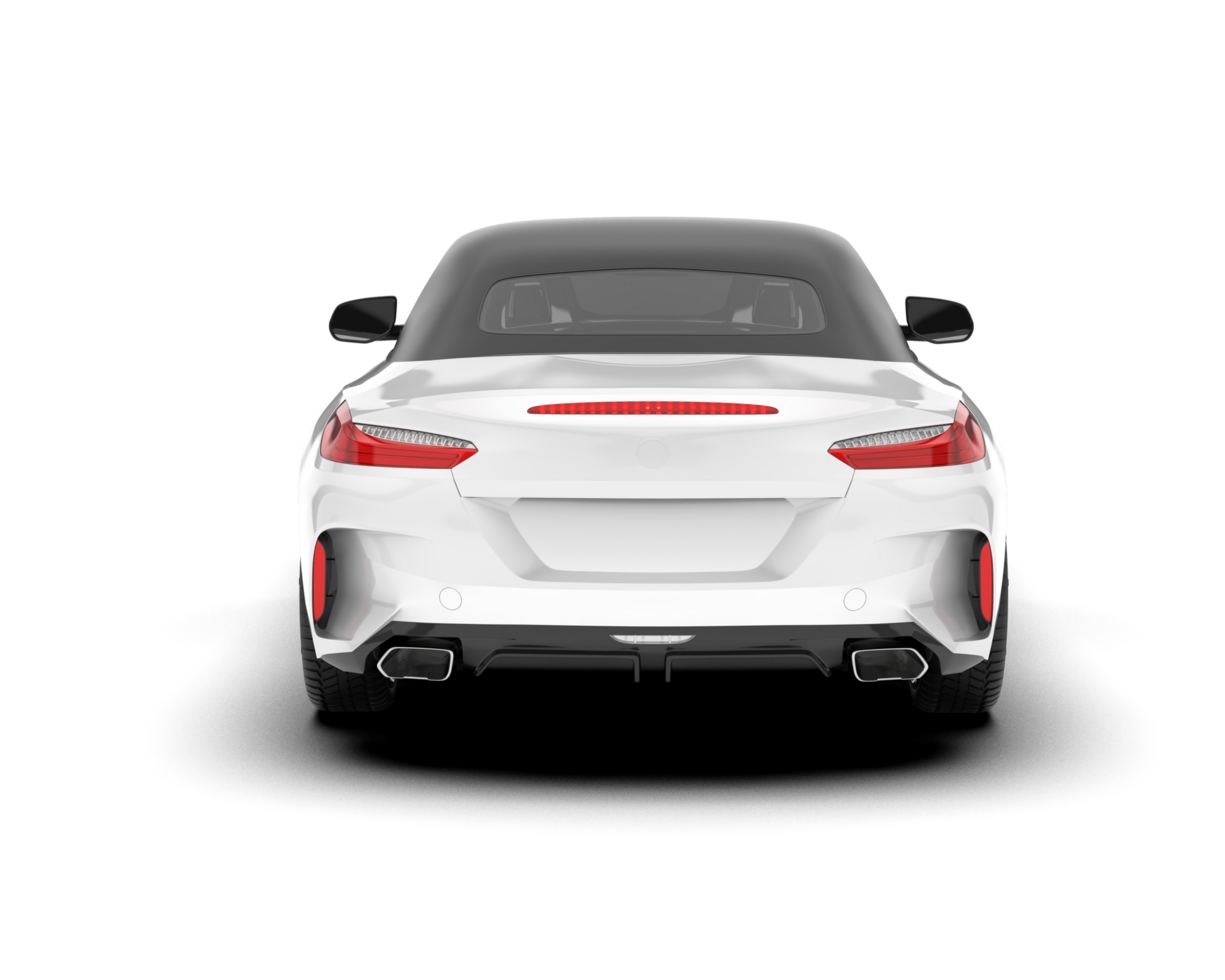 White sport car isolated on transparent background. 3d rendering - illustration png