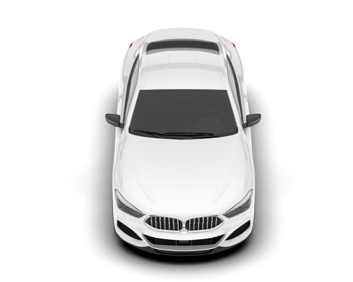 White sport car isolated on transparent background. 3d rendering - illustration png