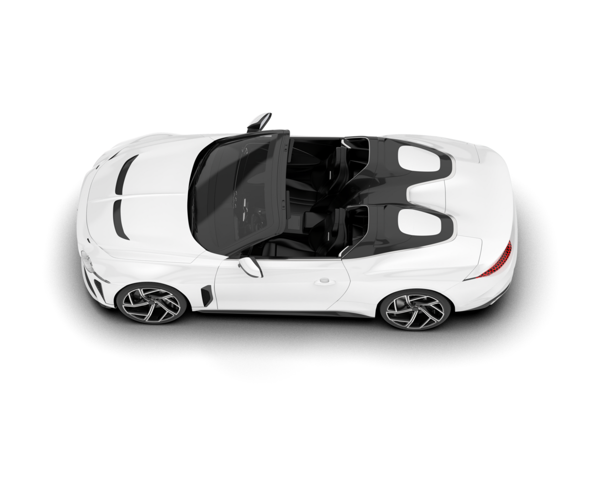 White sport car isolated on transparent background. 3d rendering - illustration png