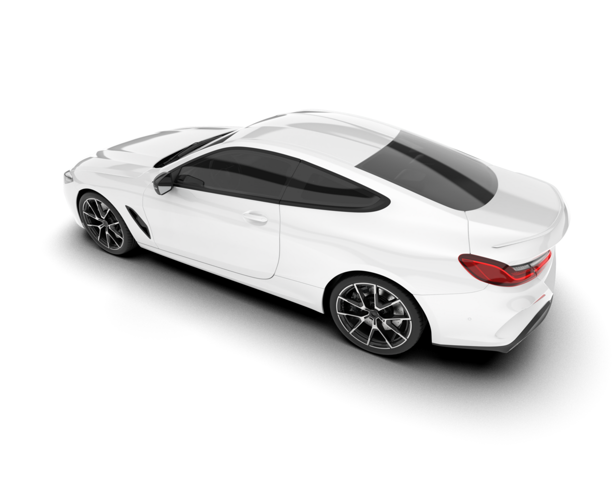 White sport car isolated on transparent background. 3d rendering - illustration png