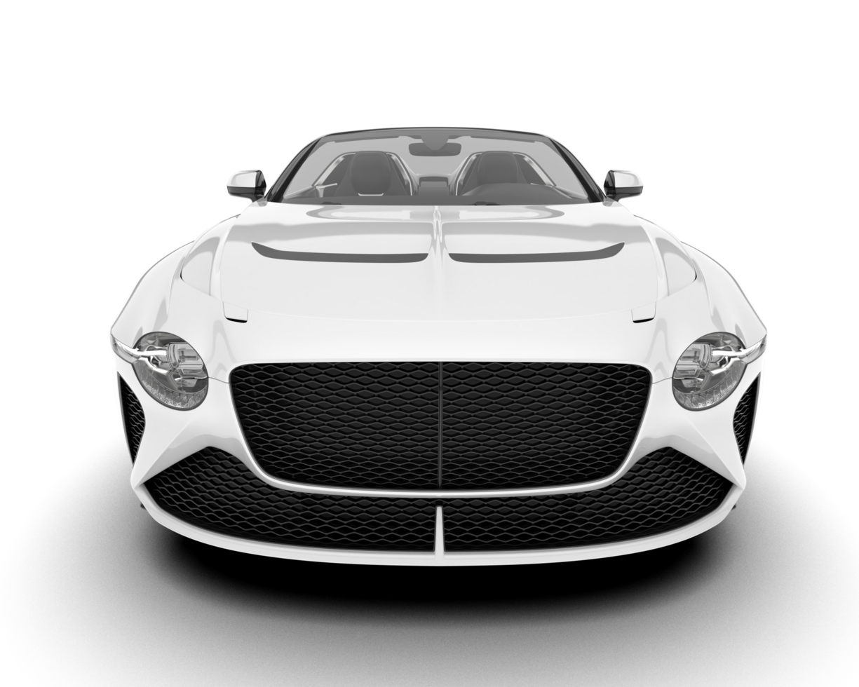 White sport car isolated on transparent background. 3d rendering - illustration png