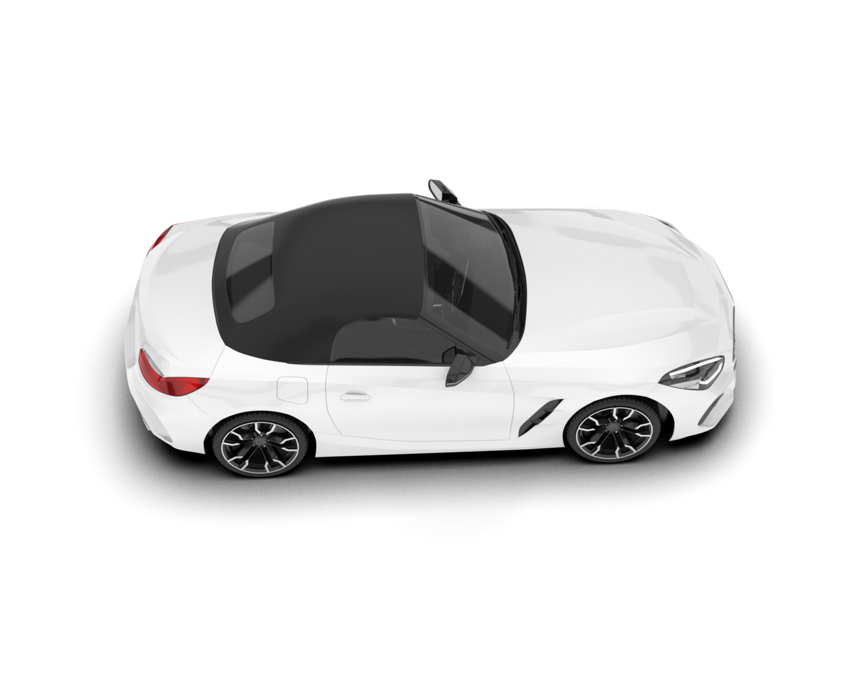 White sport car isolated on transparent background. 3d rendering - illustration png
