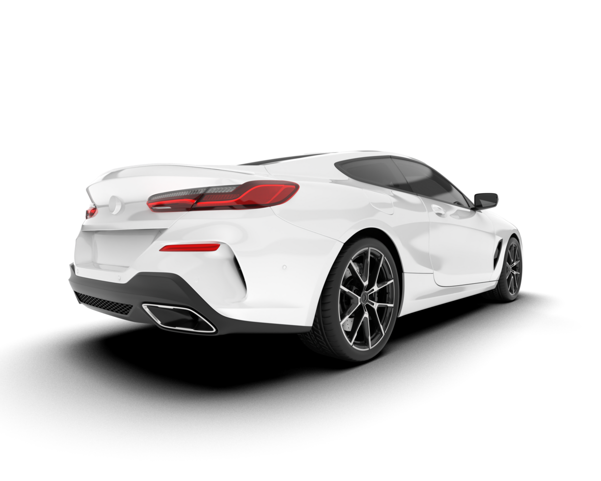 White sport car isolated on transparent background. 3d rendering - illustration png