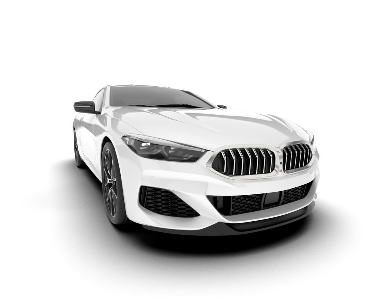 White sport car isolated on transparent background. 3d rendering - illustration png