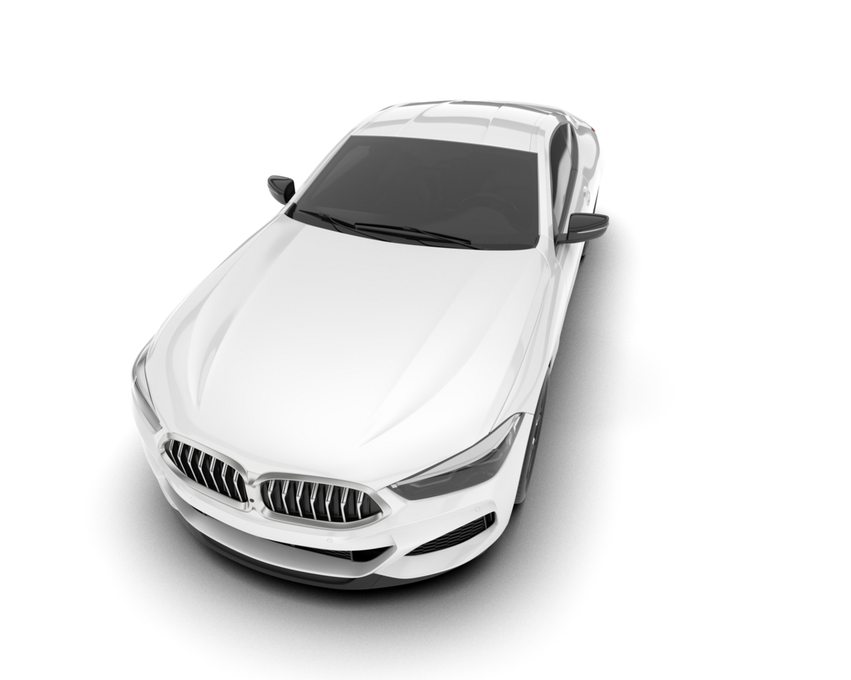 White sport car isolated on transparent background. 3d rendering - illustration png