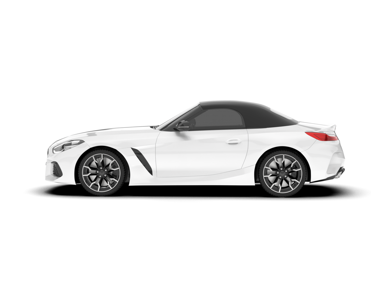White sport car isolated on transparent background. 3d rendering - illustration png