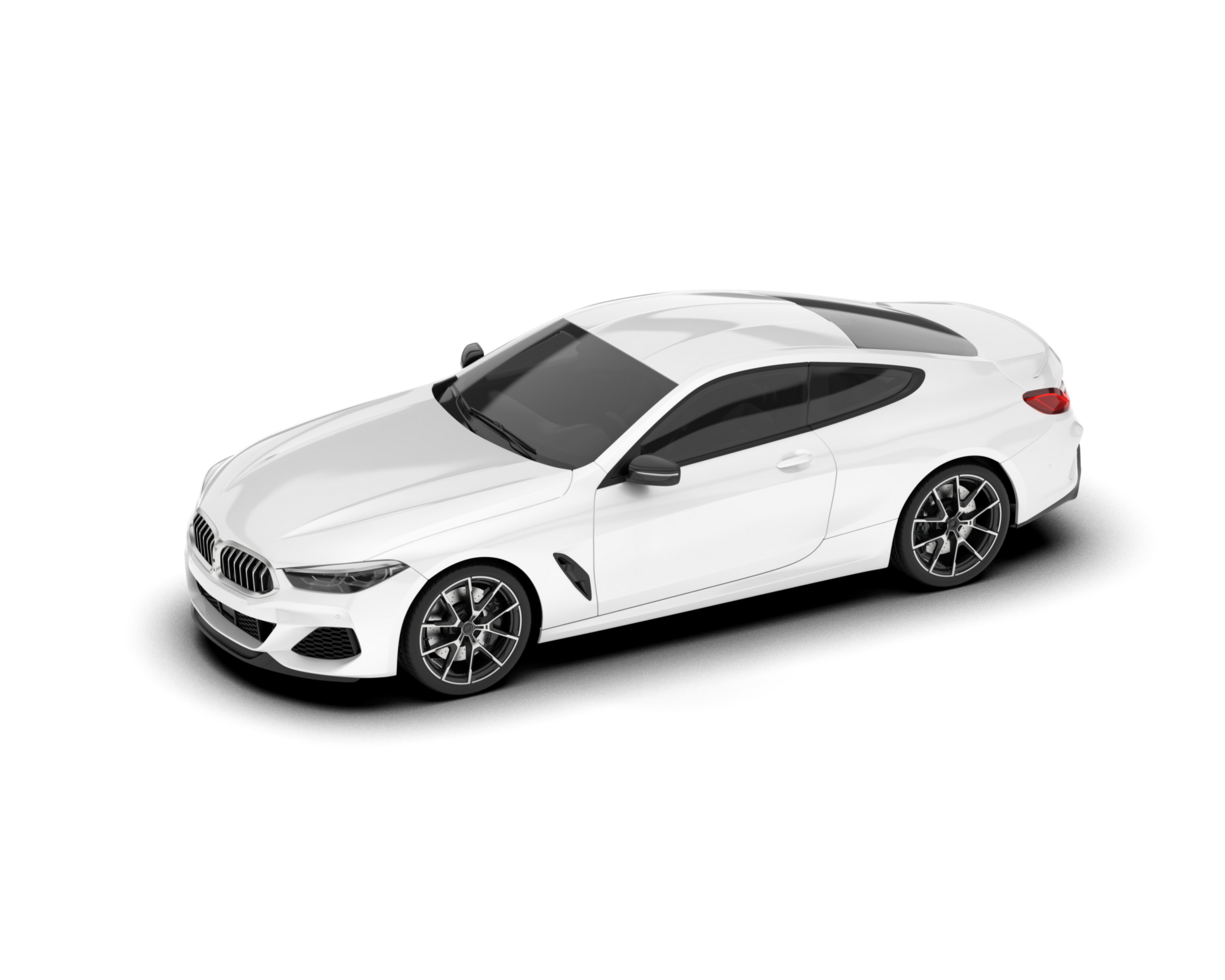 White sport car isolated on transparent background. 3d rendering - illustration png