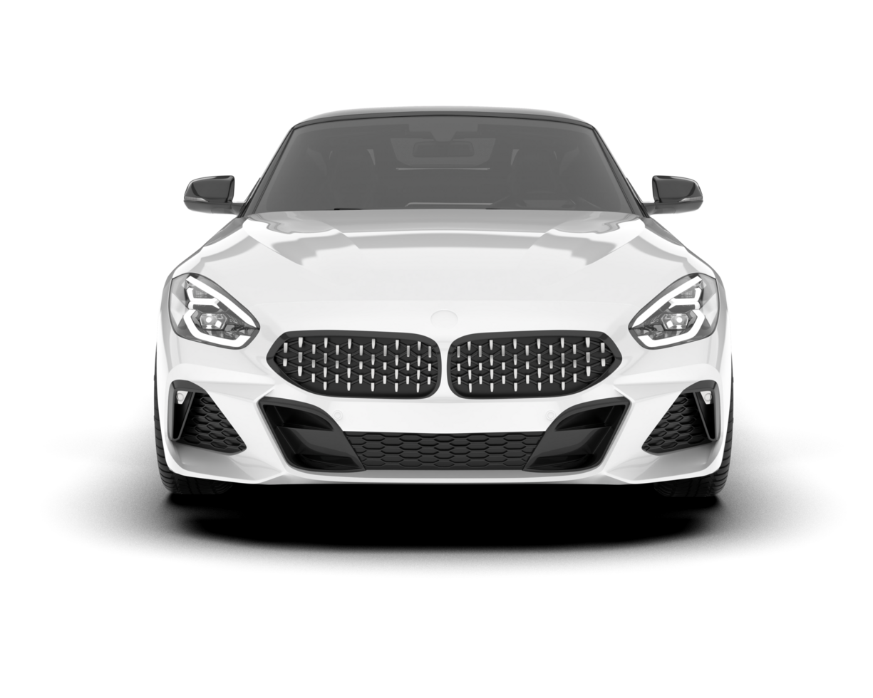 White sport car isolated on transparent background. 3d rendering - illustration png
