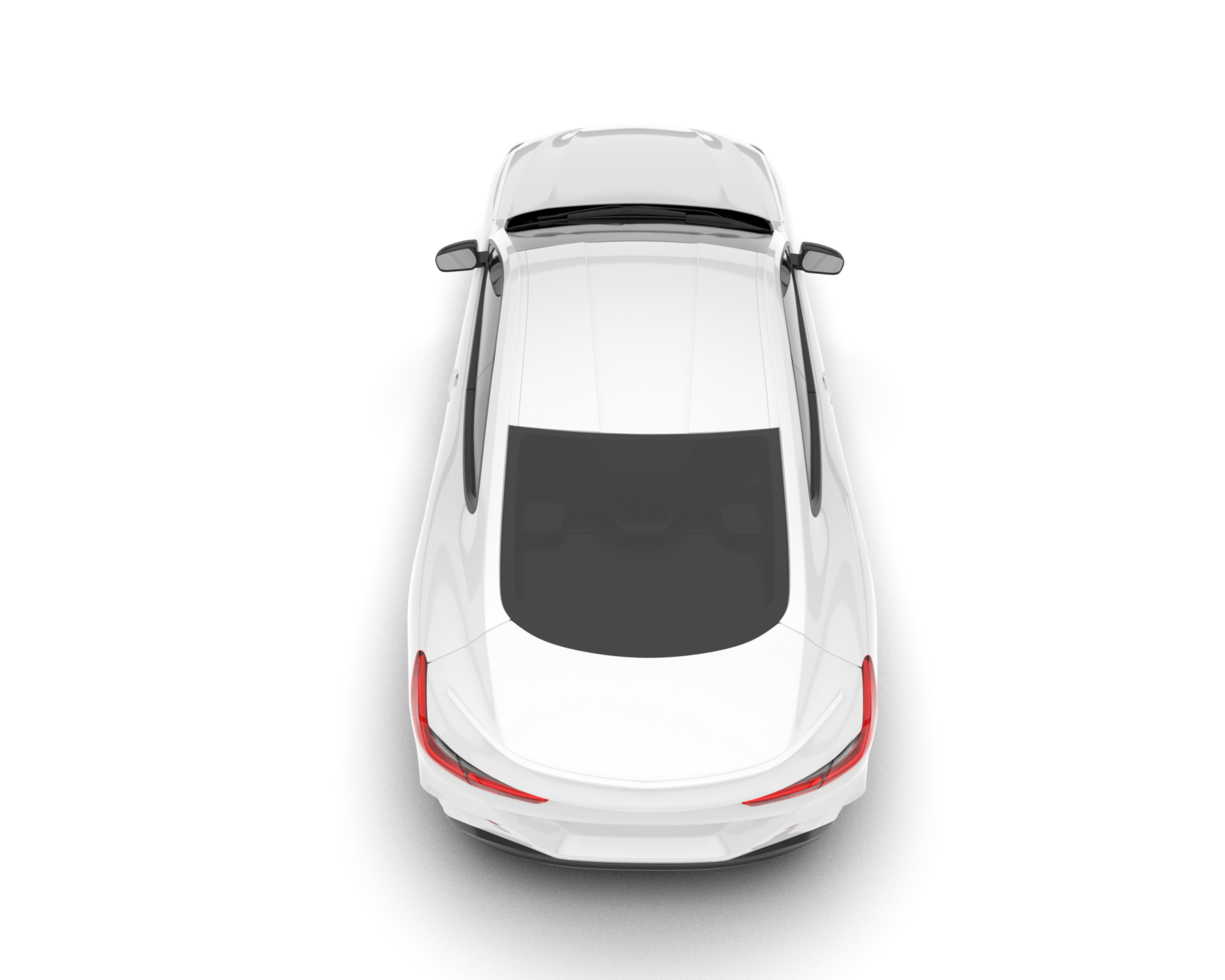 White sport car isolated on transparent background. 3d rendering - illustration png