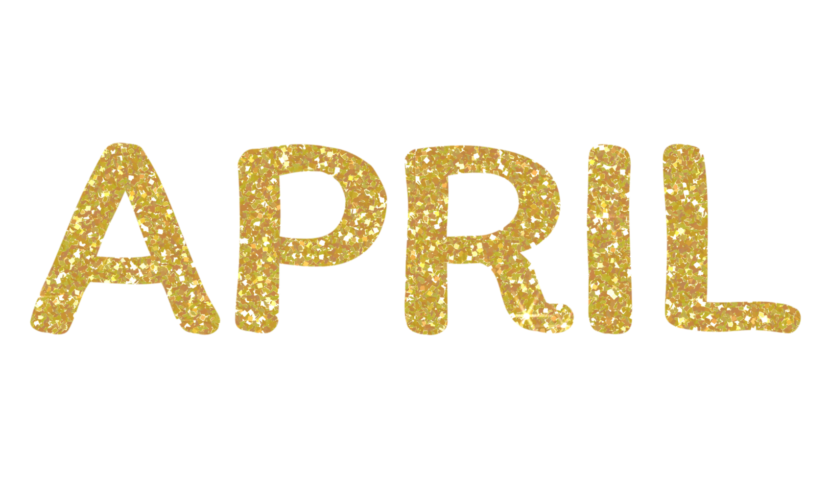 Gold funkeln April Briefe Symbol. April unterzeichnen. Design zum dekorieren, Hintergrund, Hintergrund, Illustration. png