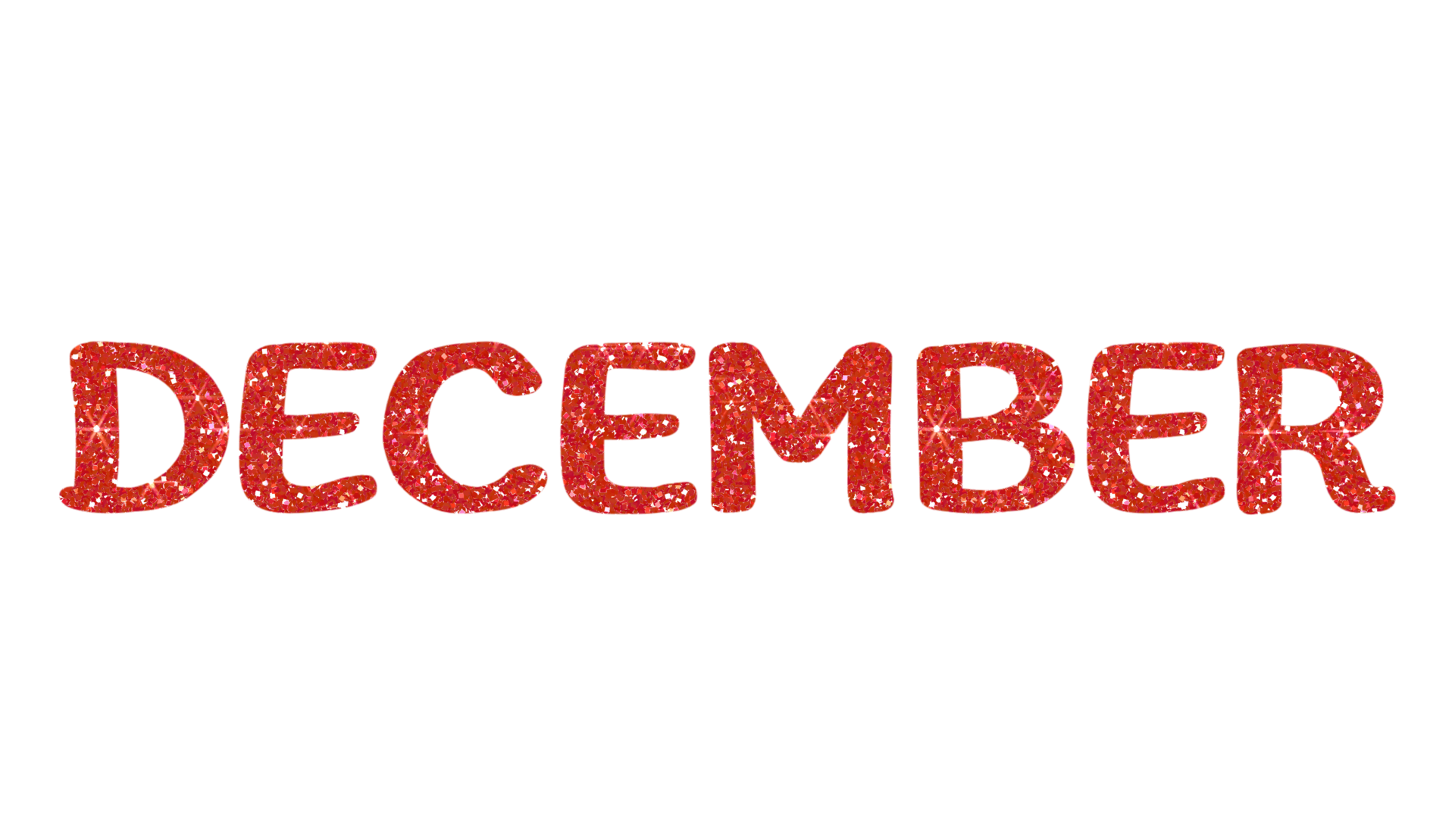 Red glitter DECEMBER Letters Icon. December sign. Design for decorating ...