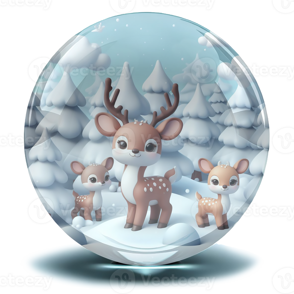 Sparkling crystal snowball AI generative png