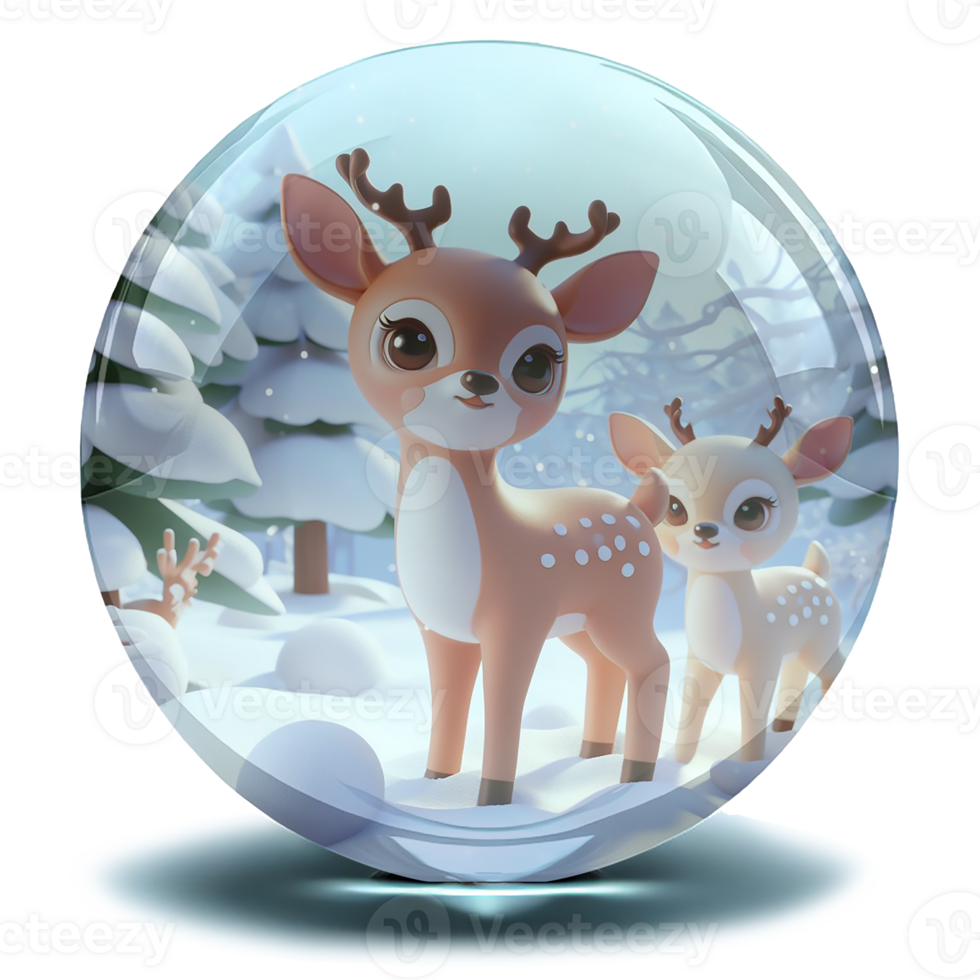 Sparkling crystal snowball AI generative png
