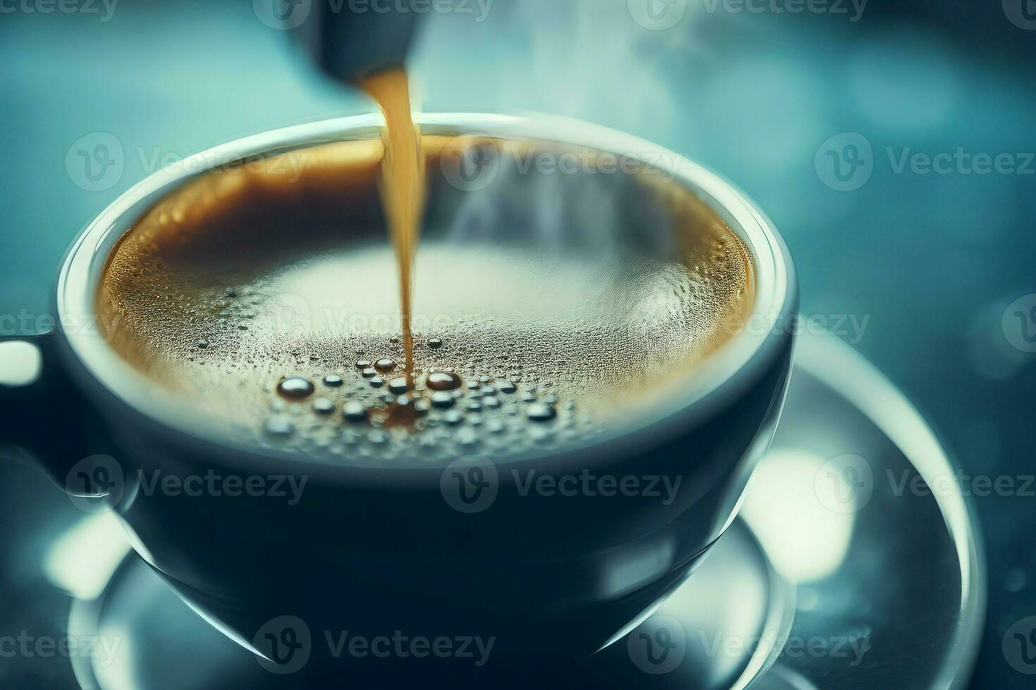 Espresso foam cup shot. Generate Ai photo