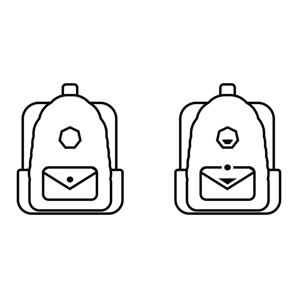 Backpack icon. Outline illustration of backpack vector icon for web, Backpack icon. education icon.