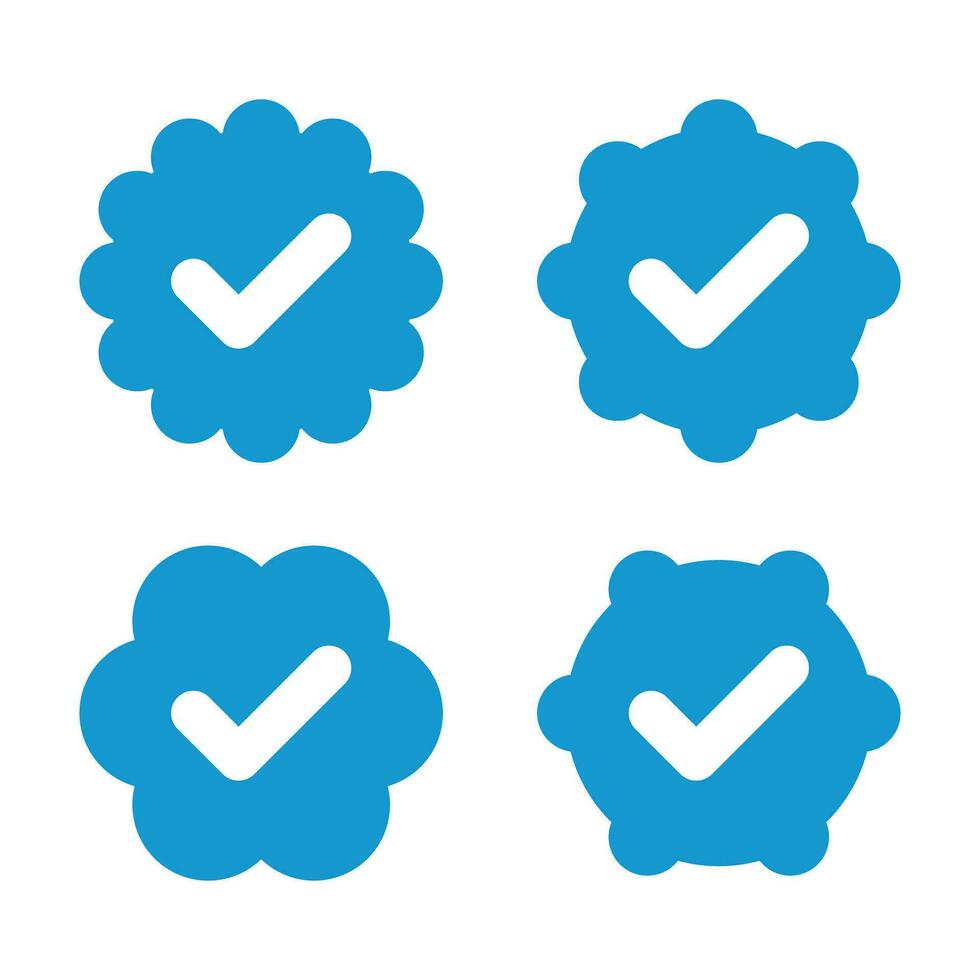 Set of vector badges and labels with check mark icons. Approved and certified icon. Check mark symbol. verified blue check logo with cloud shield. speech bubble check mark icon