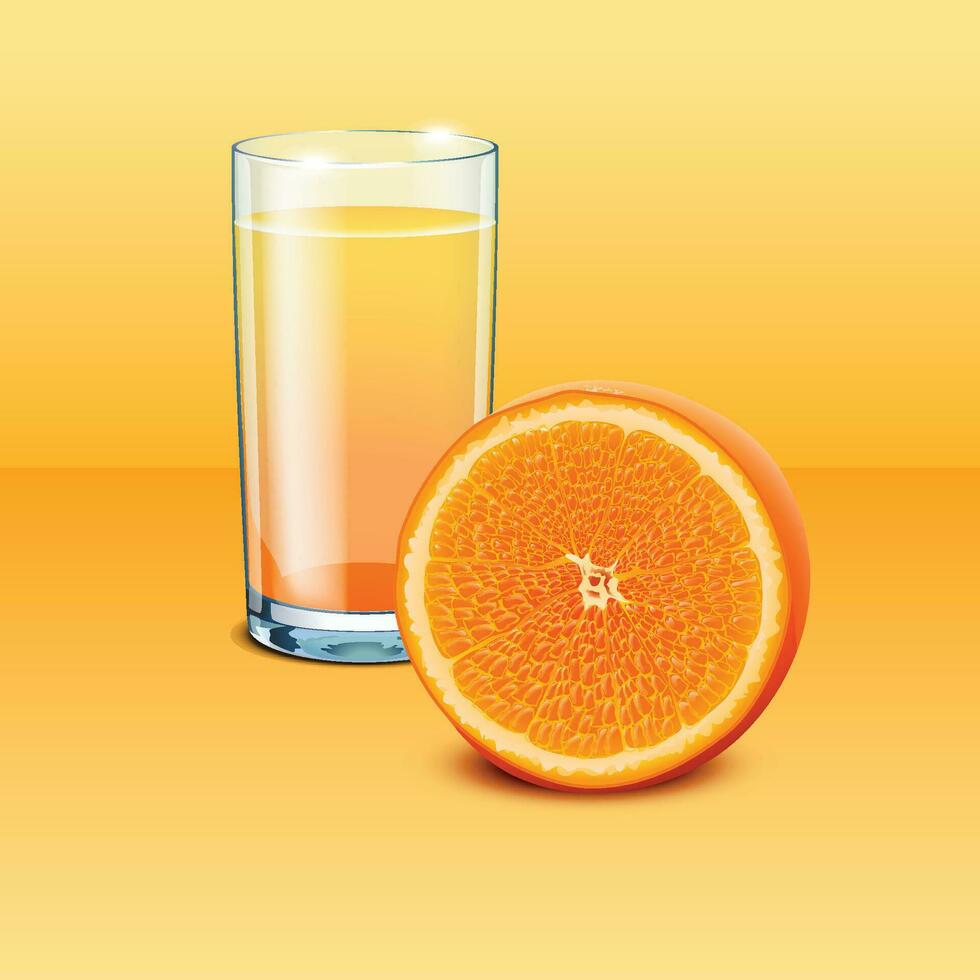 full glass orange vector