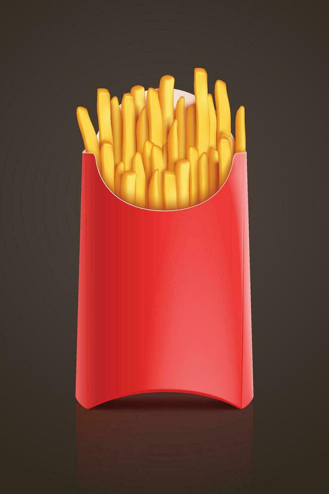 french fries on dark vector