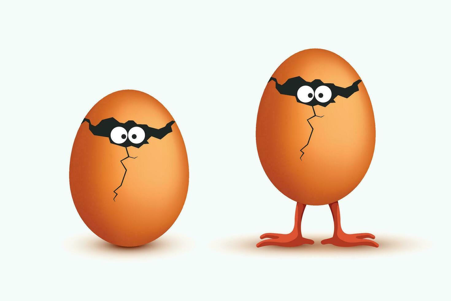 egg funny creatures vector