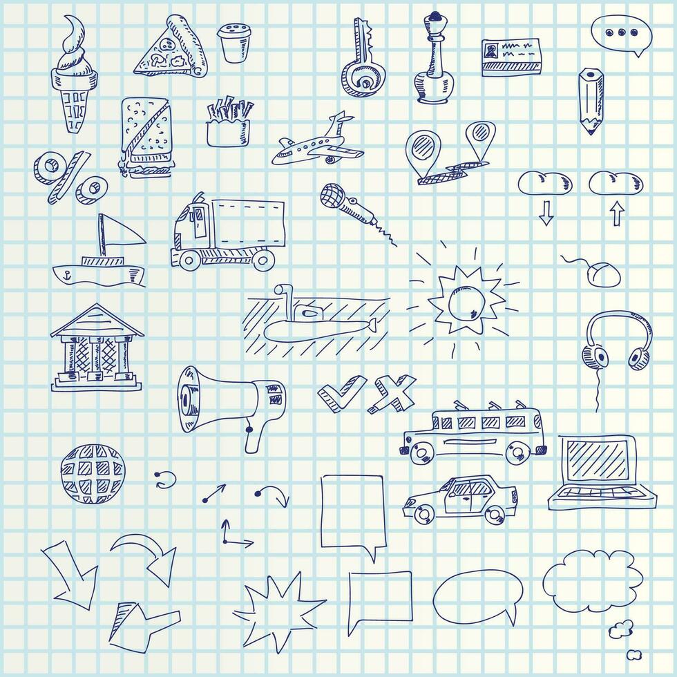 hand draw icons vector