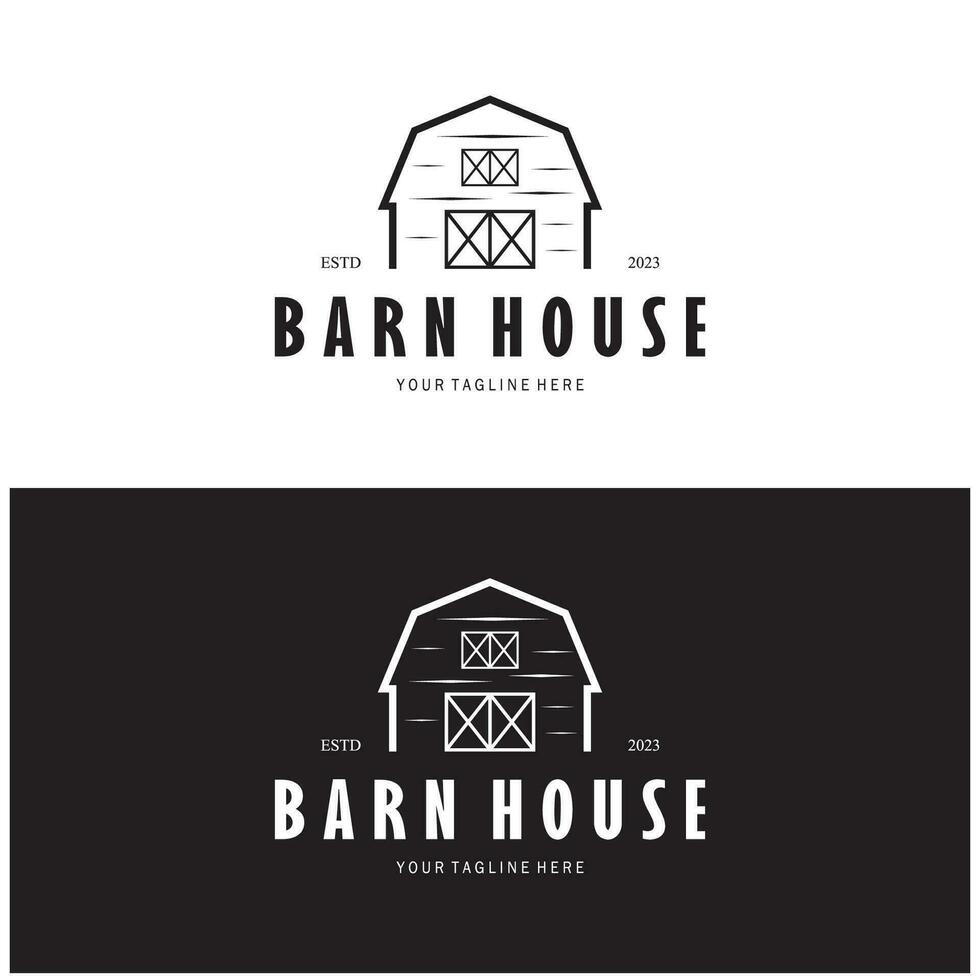 Vintage organic farmhouse or barn,warehouse, rustic barn and animal farmhouse logo design. vector