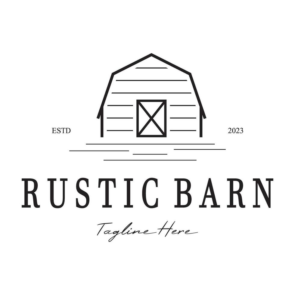 Vintage organic farmhouse or barn,warehouse, rustic barn and animal farmhouse logo design. vector