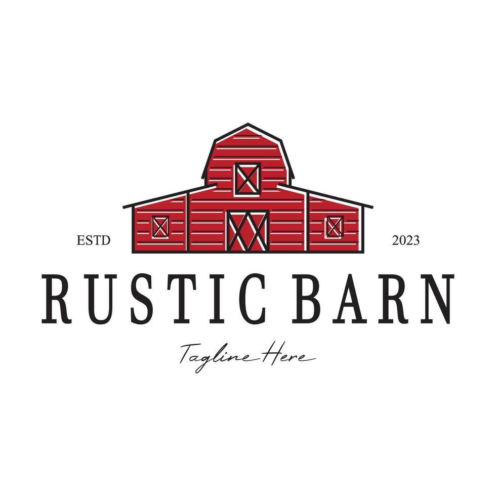 Vintage organic farmhouse or barn,warehouse, rustic barn and animal farmhouse logo design. vector