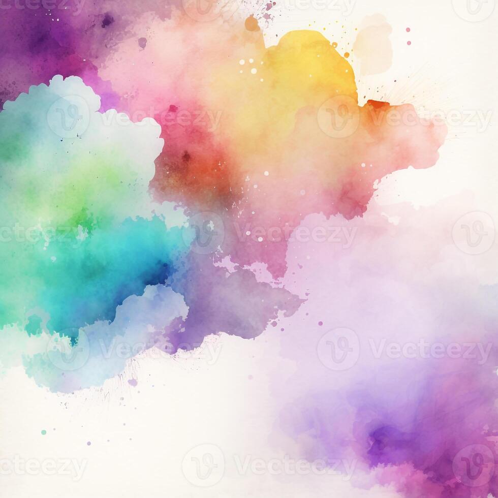 Abstract Rainbow Watercolor Background photo