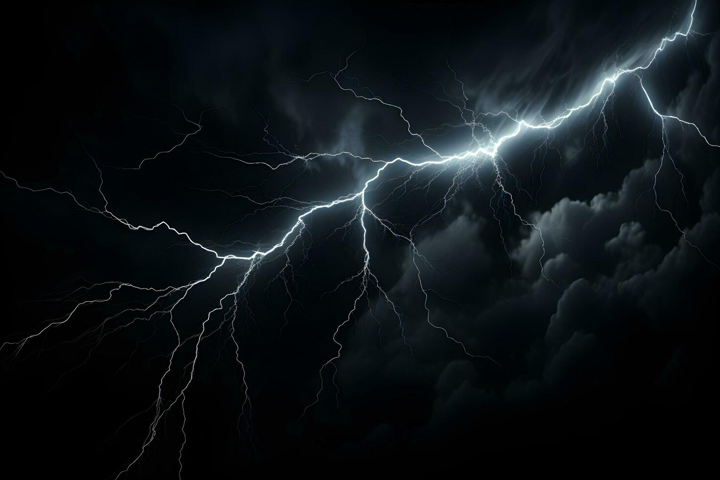 Storm Lightning Overlay, Versatile Dark Background, ai generated photo
