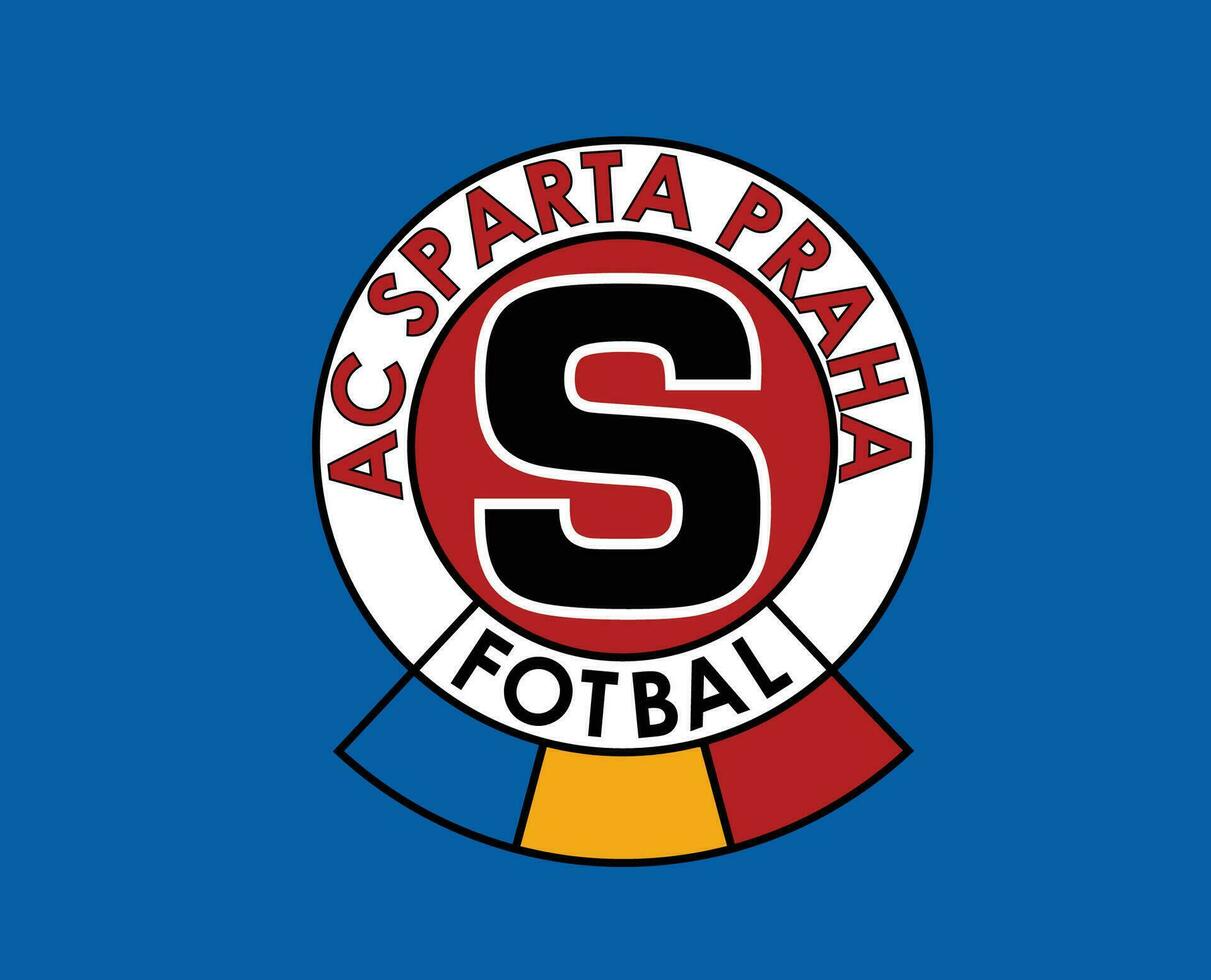 Sparta Prague Club Symbol Logo Czech Republic League Football Abstract Design Vector Illustration With Blue Background