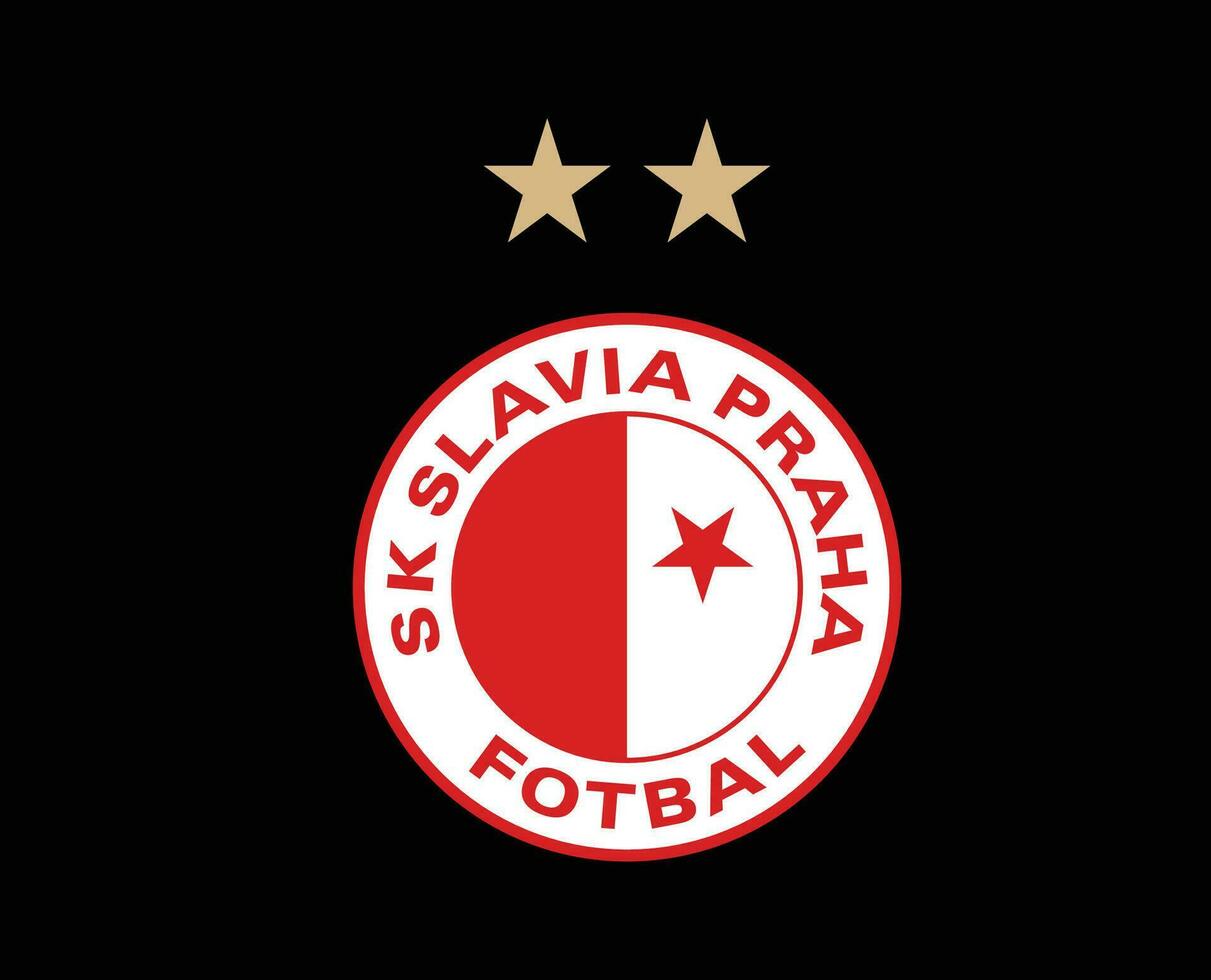 Slavia Praga club logo símbolo checo república liga fútbol americano resumen diseño vector ilustración con negro antecedentes