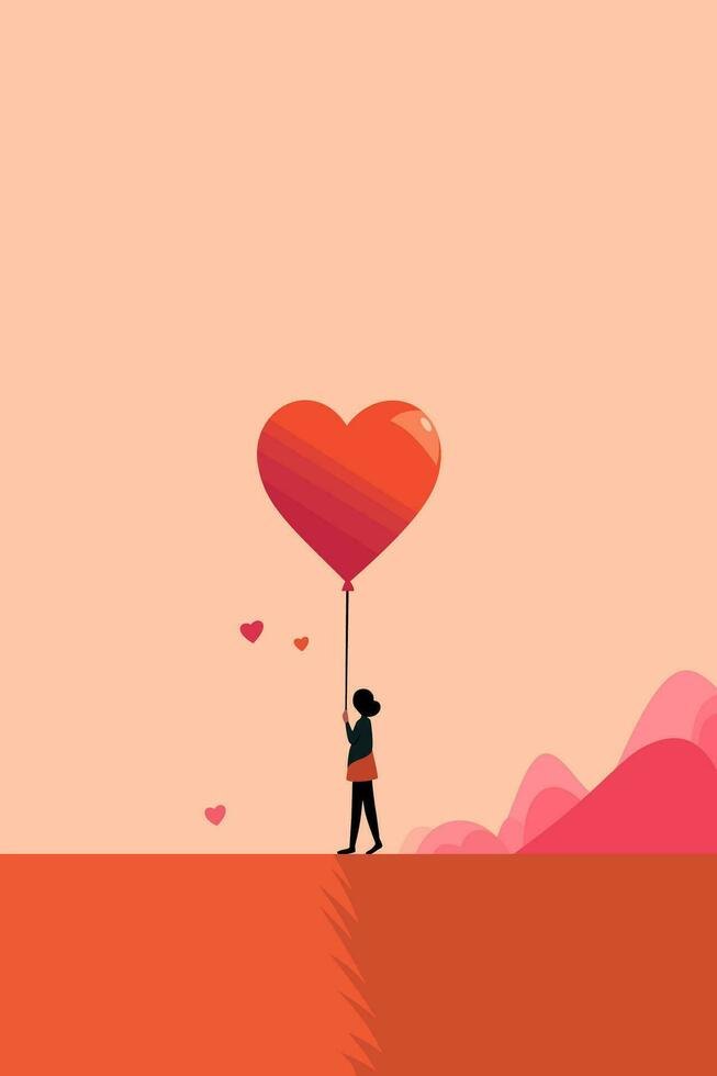 san valentin día amor corazón plano Arte vector