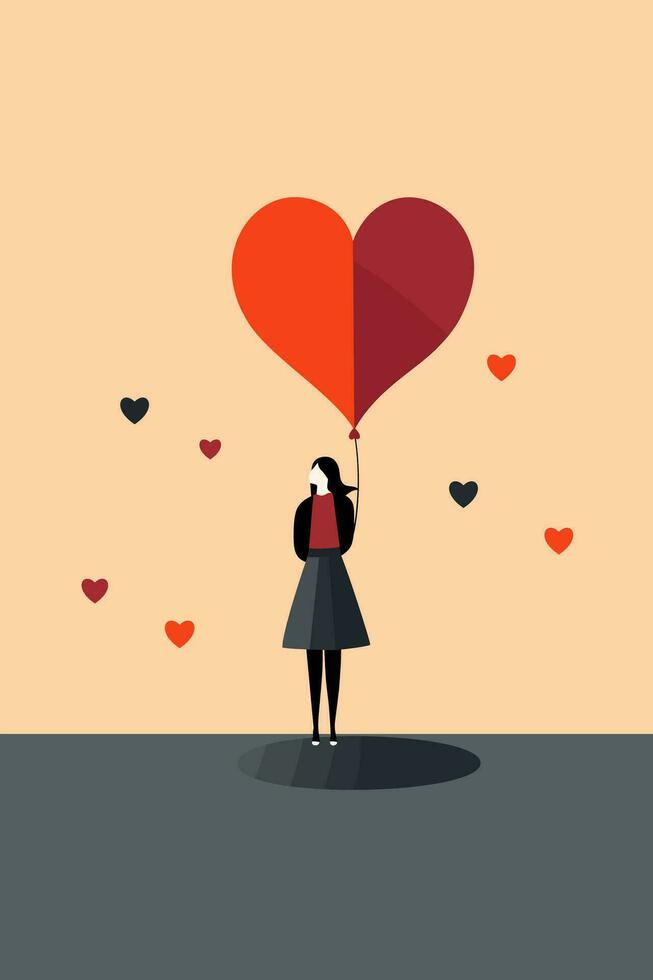 san valentin día amor corazón plano Arte vector