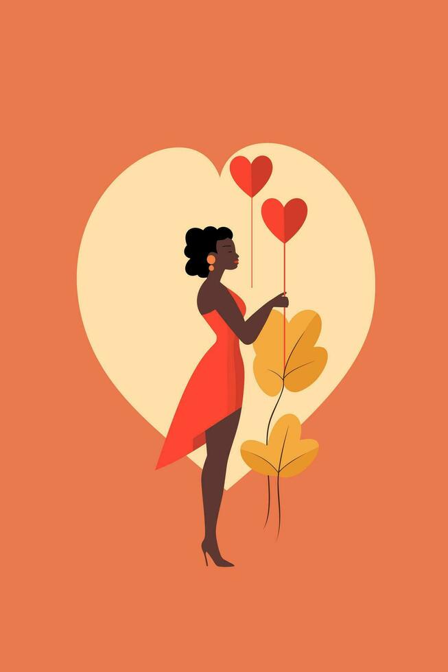 Valentines Day Love Heart Flat Art vector