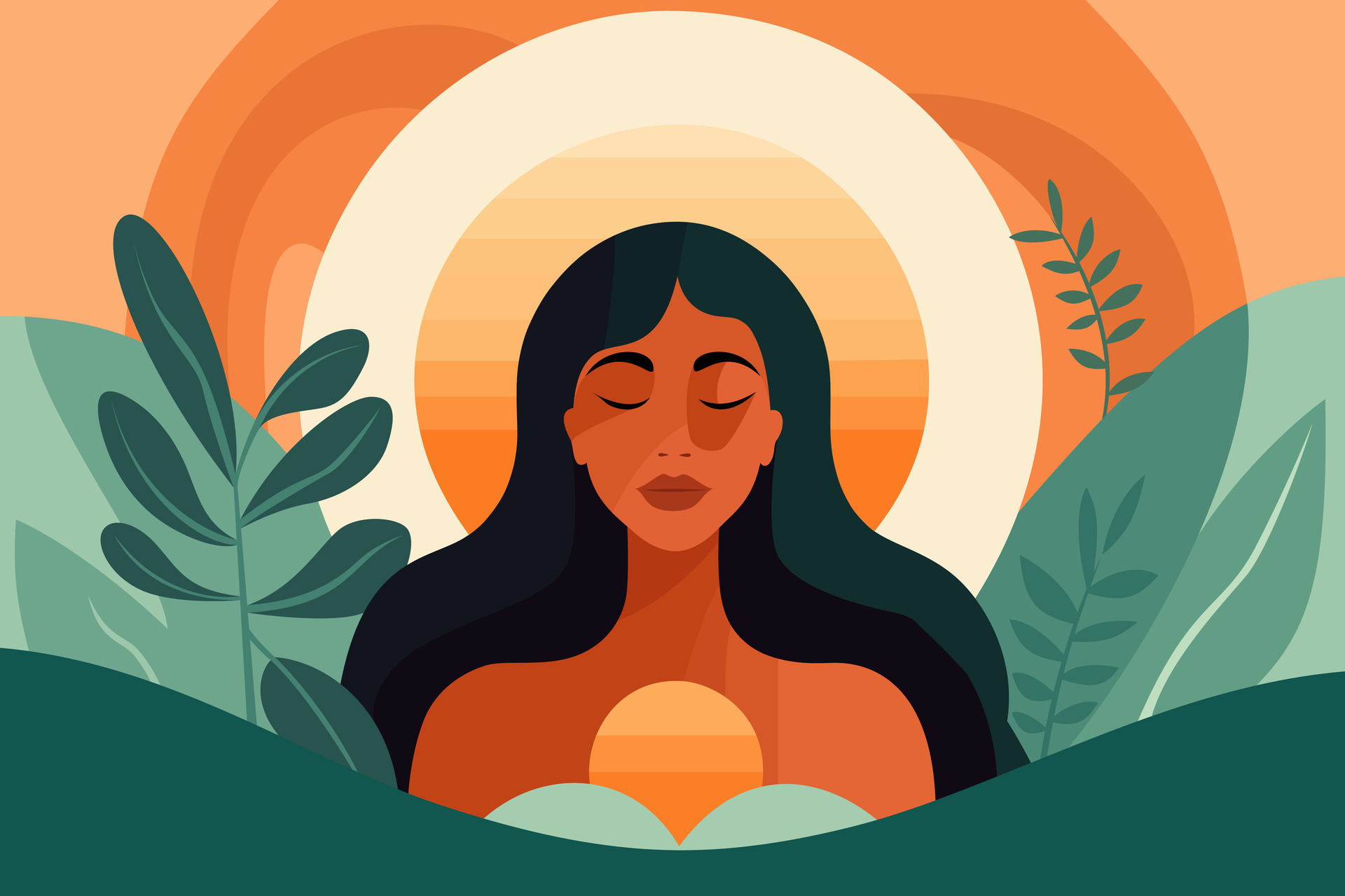 Flat Nature Scene Vector Illustration 29952253 Vector Art at Vecteezy