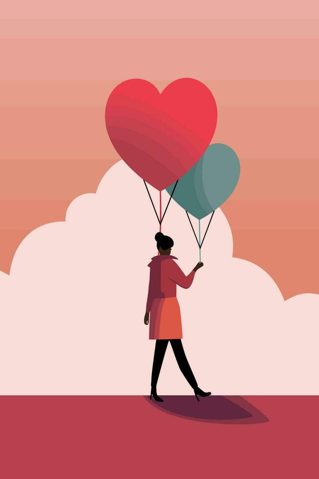 san valentin día amor corazón plano Arte vector